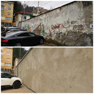 Zid ob igrišču Partizan prej in potem